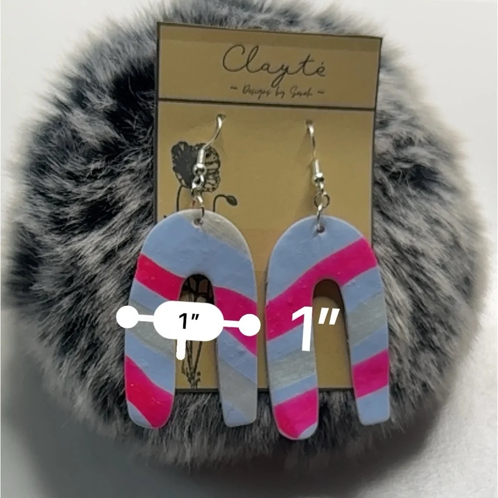 Polymer clay earrings 🩶